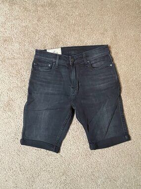 Hollister 9" Epic Flex Authentic Skinny Denim Black Shorts